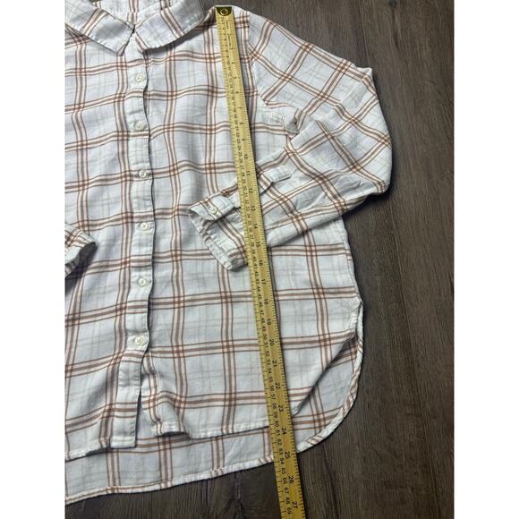 Lucky Brand Plaid Button Down Shirt Women’s Large Oversized Flannel Style - Picture 2 of 7
